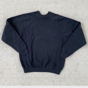 Tultex Blank Black Vtg 1980s Crewneck Sweatshirt Unisex Size (XL fits M)